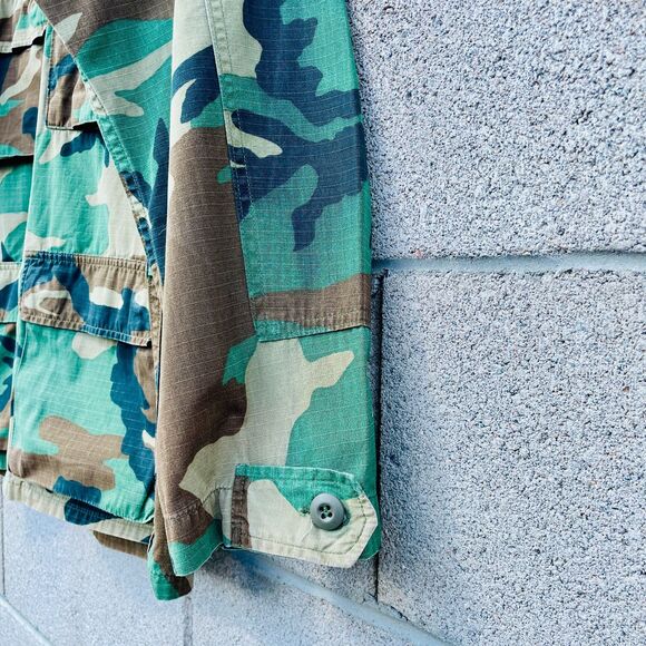 Vintage Army Woodland Fatigue Shirt Small-Regular VTG Army Airborne BRAGG Sm/Reg - Picture 6 of 16